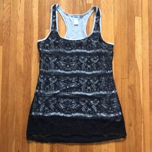 Motherhood Maternity lace overlay racerback tank